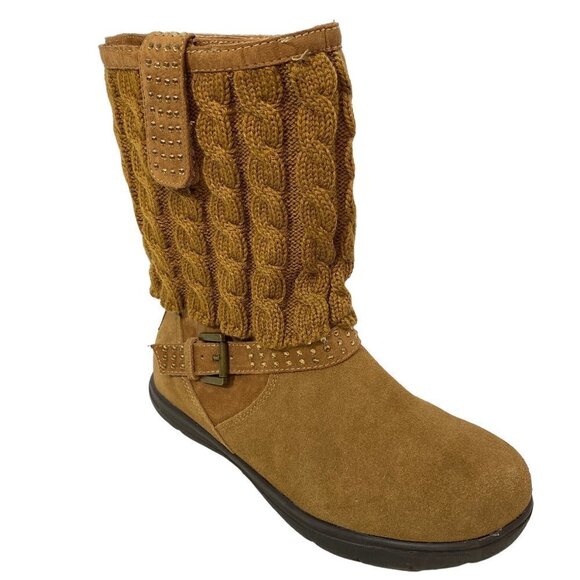 Cheeks Leather Boots 6.5 by Tony Little w/ Interchangeable Cuffs Brown Y2K - Picture 4 of 13